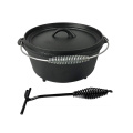 4.5qt Pre-Seasoned Cast Iron Camping Dutch Oven with 3 Legs